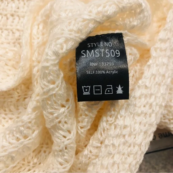 POL Ivory Shear Lightweight Cropped Sweater - Picture 4 of 5